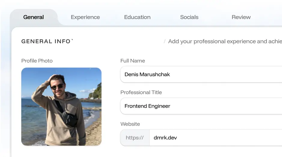 Step 1: Add your details.